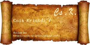 Csik Kristóf névjegykártya