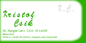 kristof csik business card